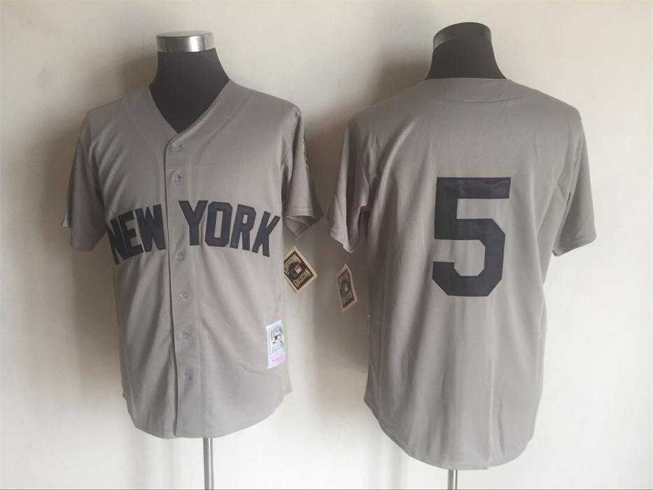 New York Yankees #5 Joe Dimaggio Gray Mitchell And Ness Throwback Stitched Baseball Jersey,We sell and wholesale New York Yankees #5 Joe Dimaggio Gray Mitchell And Ness Throwback Stitched Baseball Jersey on line form chian!